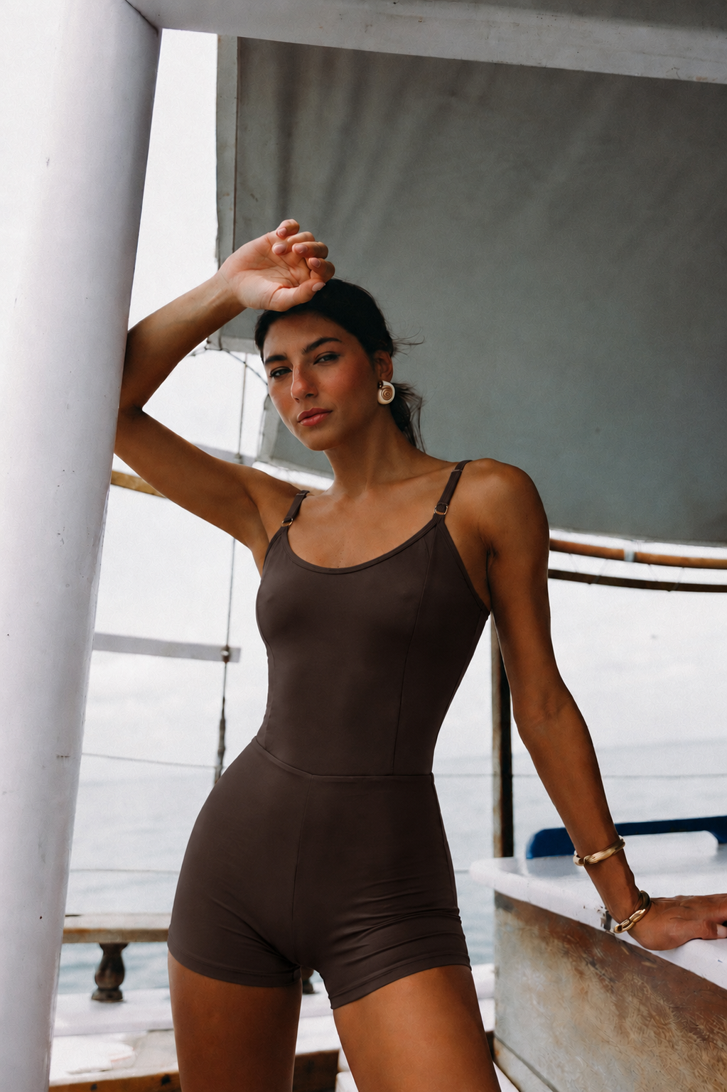 Fitness Jumpsuit Guida - Brown